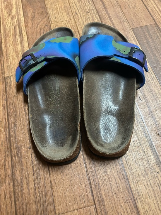 Shoes - Papillio  by Birkenstock Blue Multi-Color Single-Buckle Slide Sandals